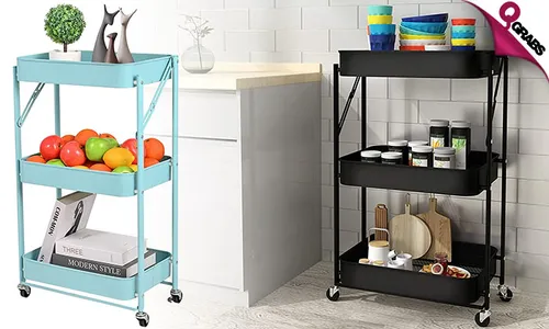 3-Tier Foldable Rolling Cart!
